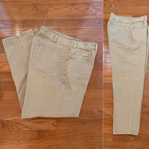 VINTAGE MENS 90S CHEROKEE CREAM KHAKI DAD CORE JEANS RANCH WORK FALL SCHOOL - Picture 2 of 5